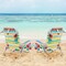 Set of 2 Lightweight Foldable Beach Chairs with Cup Holder and Storage Pockets